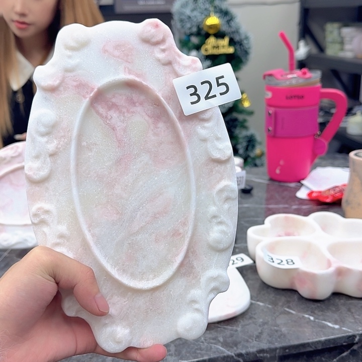 ****石材325彩虹玫瑰送马代杯垫