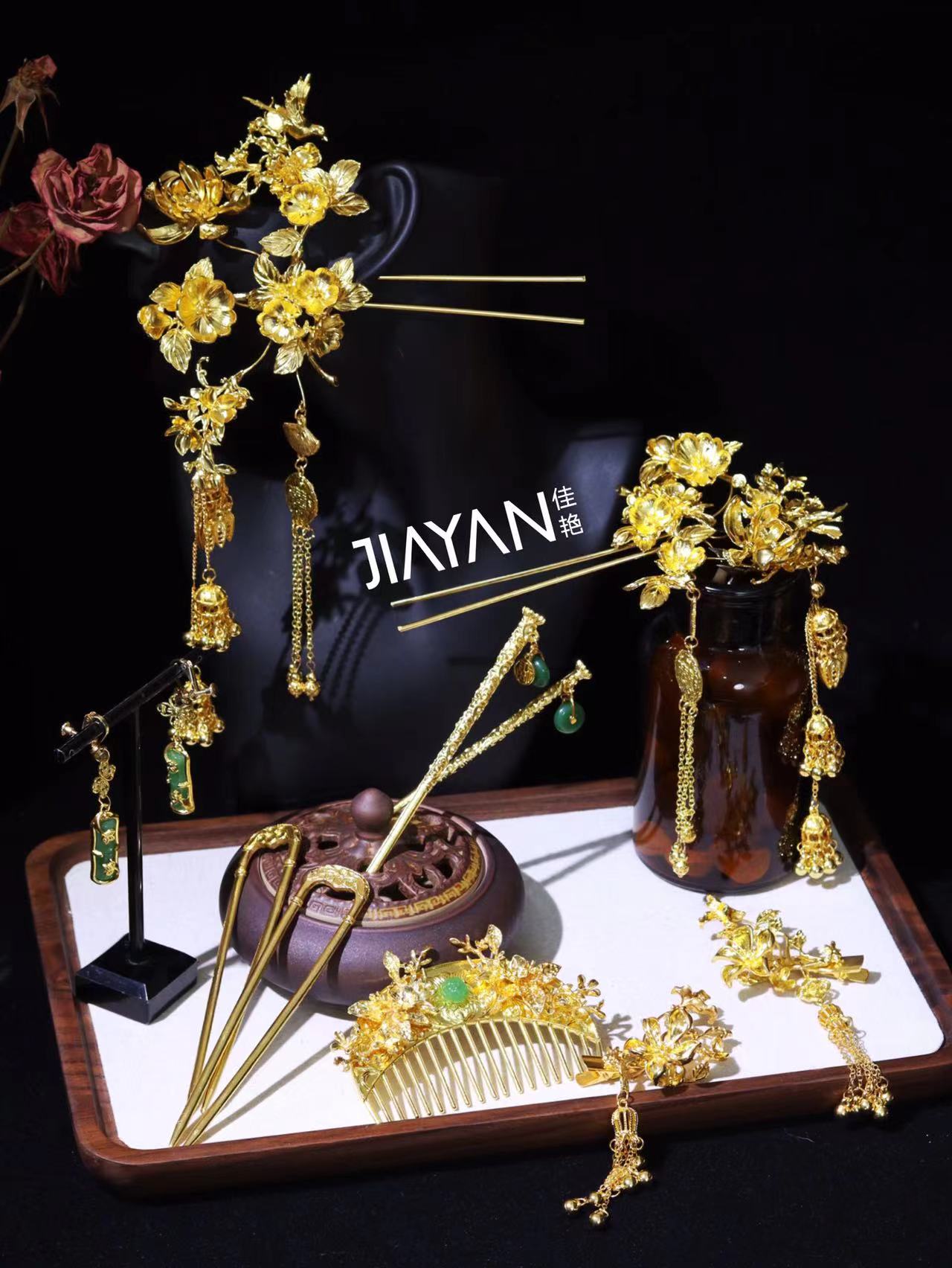 9208秀禾新娘头饰秀禾服龙凤流苏发钗汉服发簪发饰中式新娘头饰