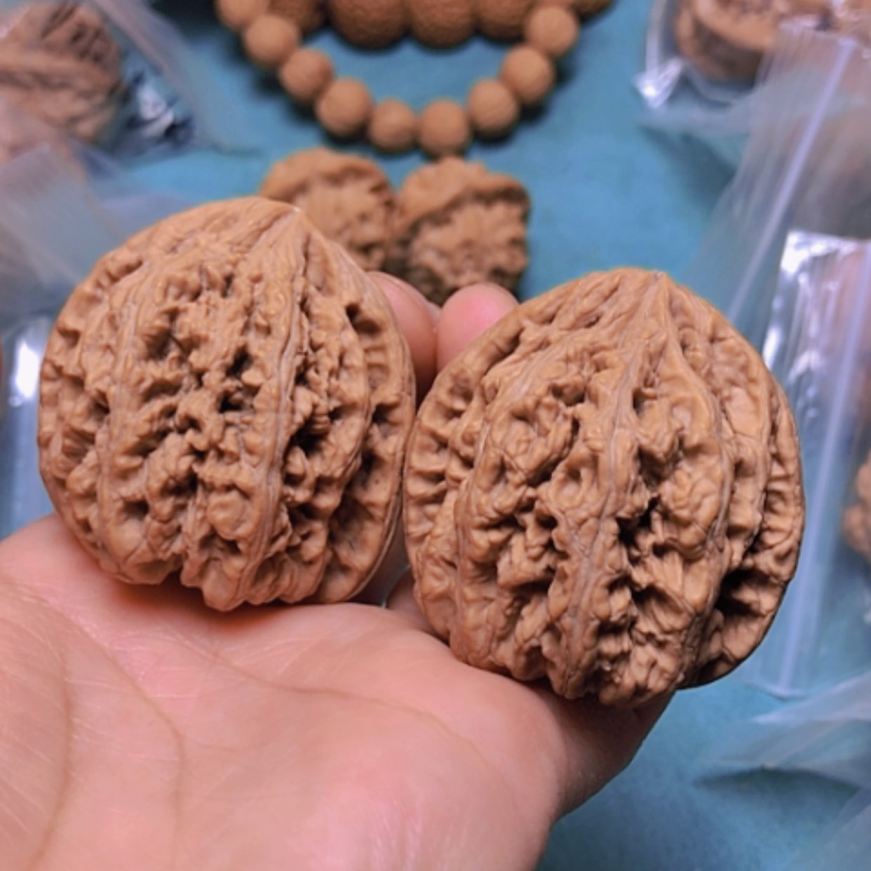 【闪购商品】核桃把件42粗筋修尖