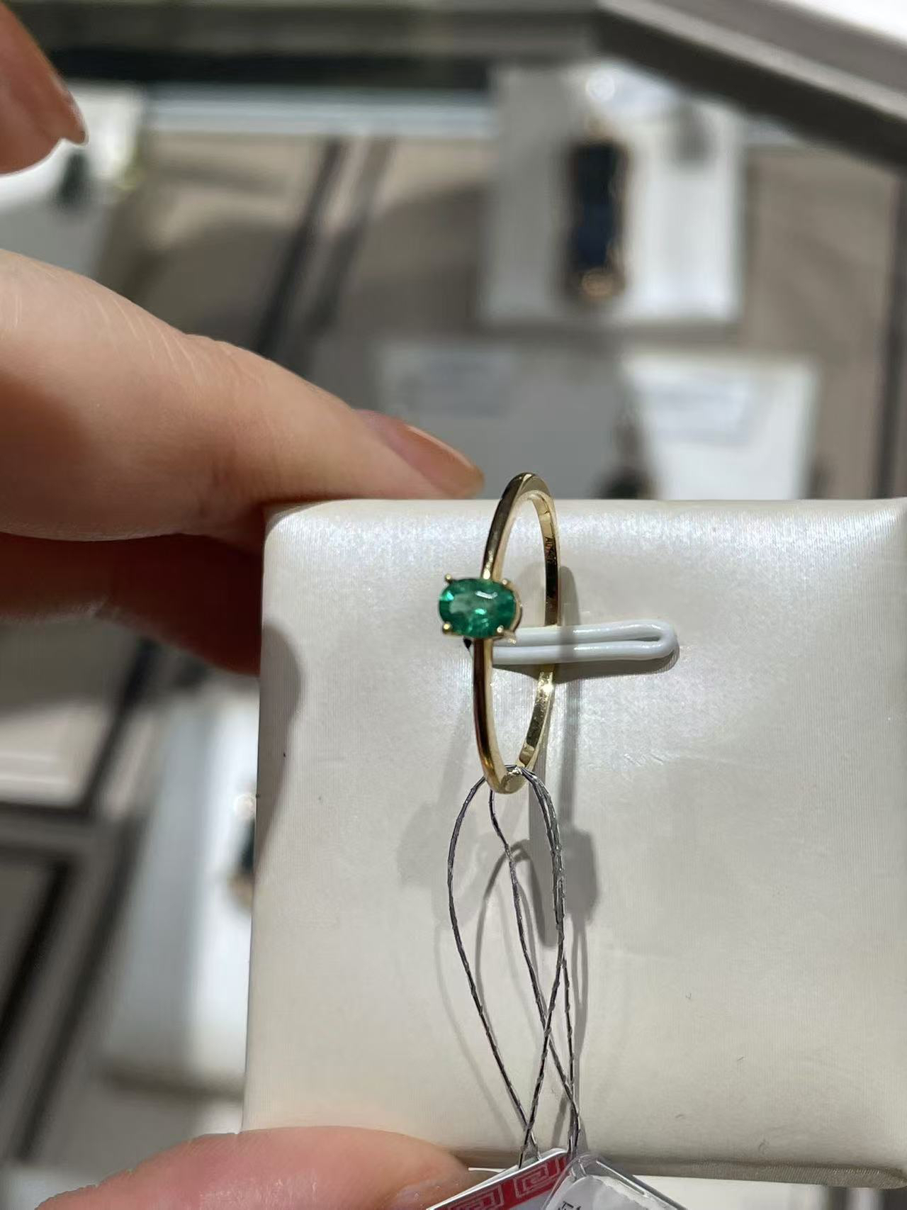 【六六中古】孤品精美祖母绿18k金戒指ys015港15欧54