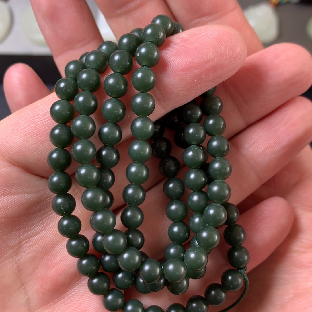 和田玉颈饰未镶嵌卡6mm