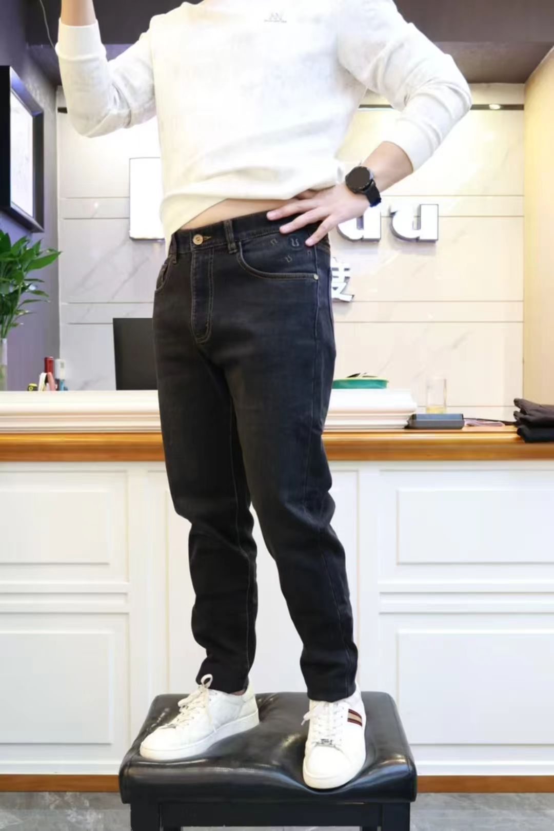 男士秋冬季时尚休闲九分牛仔裤5806-1