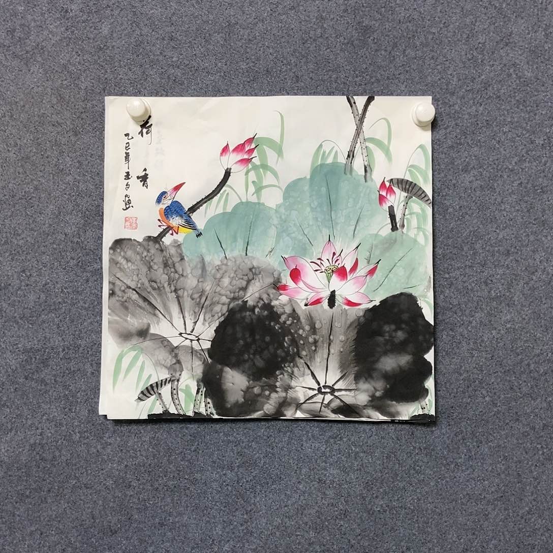 国画三尺斗方一副