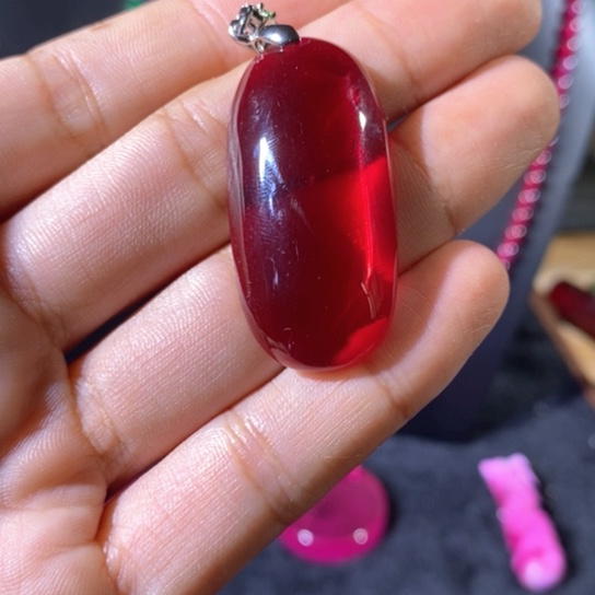 戒指红宝石银S925镶嵌