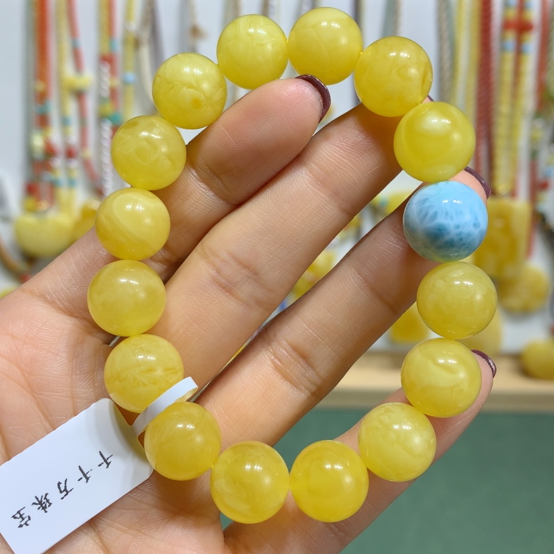 蜜蜡手链未镶嵌12mm尺寸