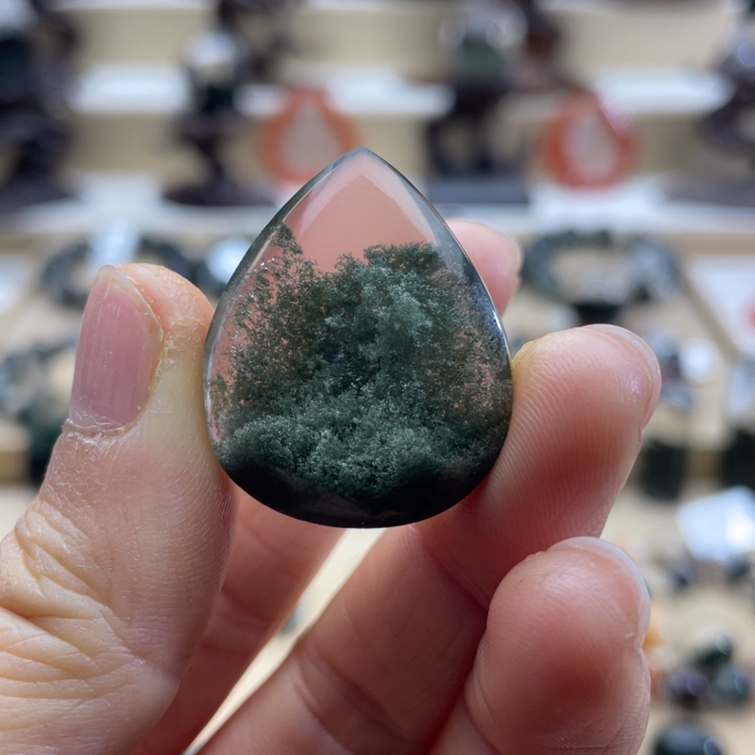 水晶颈饰未镶嵌绿幽灵聚宝盆水滴