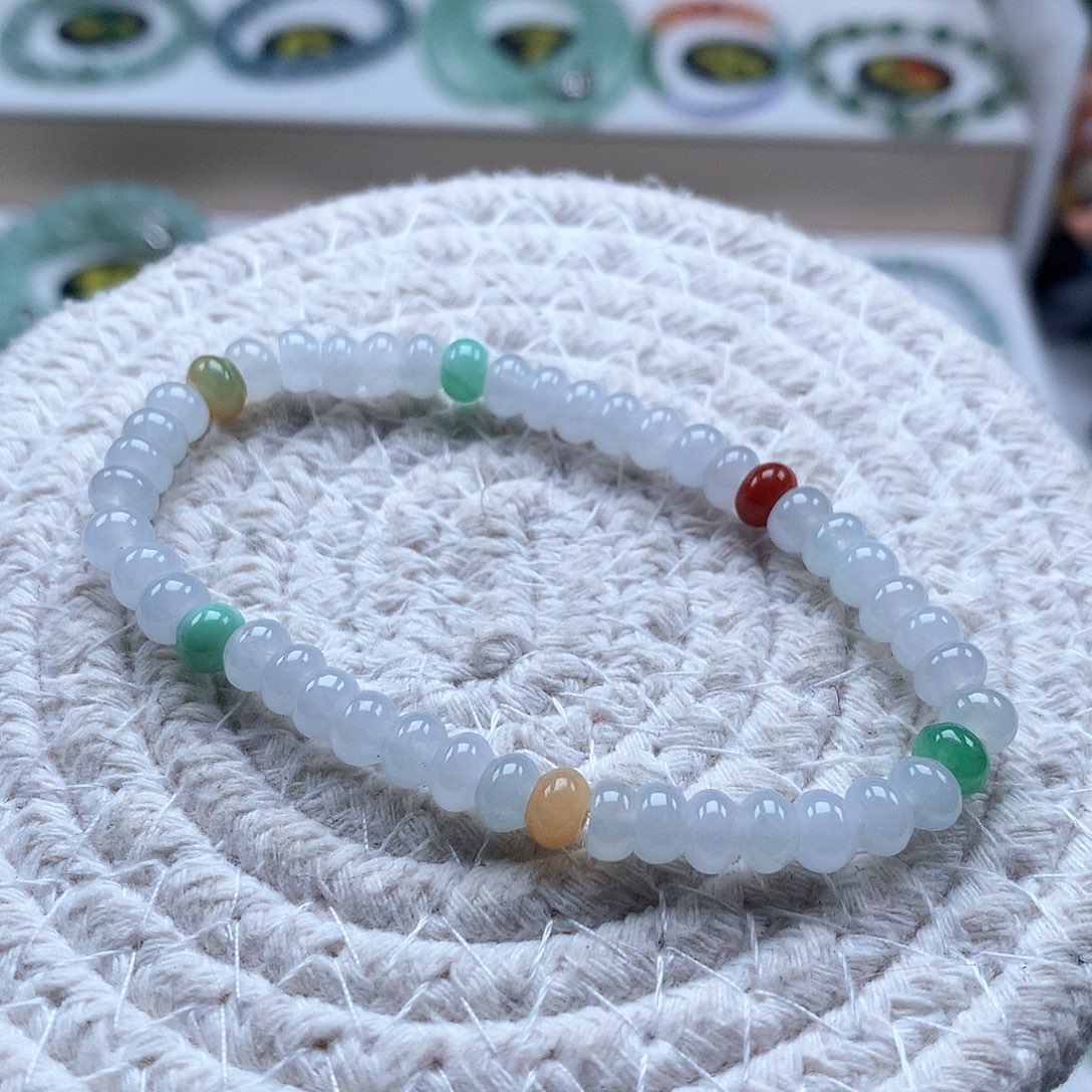 翡翠未镶嵌手串股珠5.6多宝