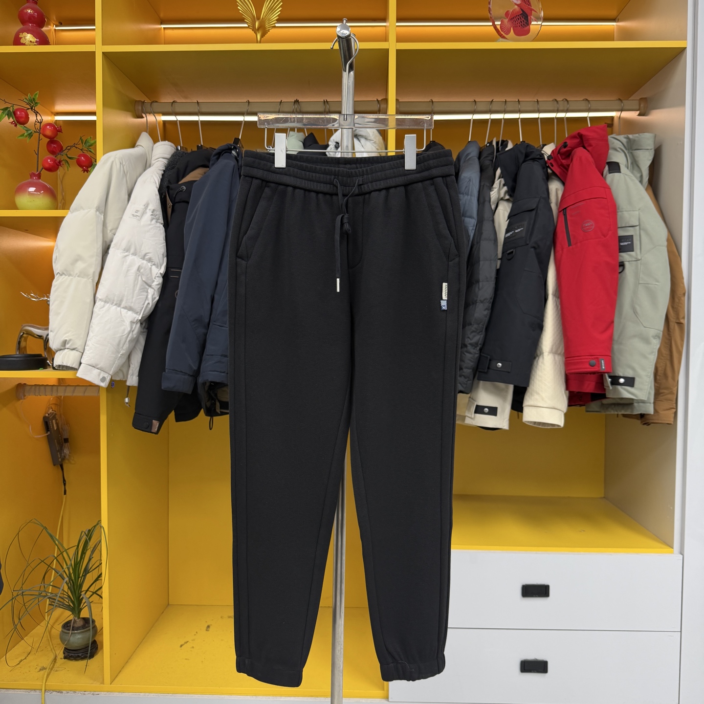 K845男士加绒加厚束口运动裤针织面料柔软亲肤秋冬时尚保暖运动裤