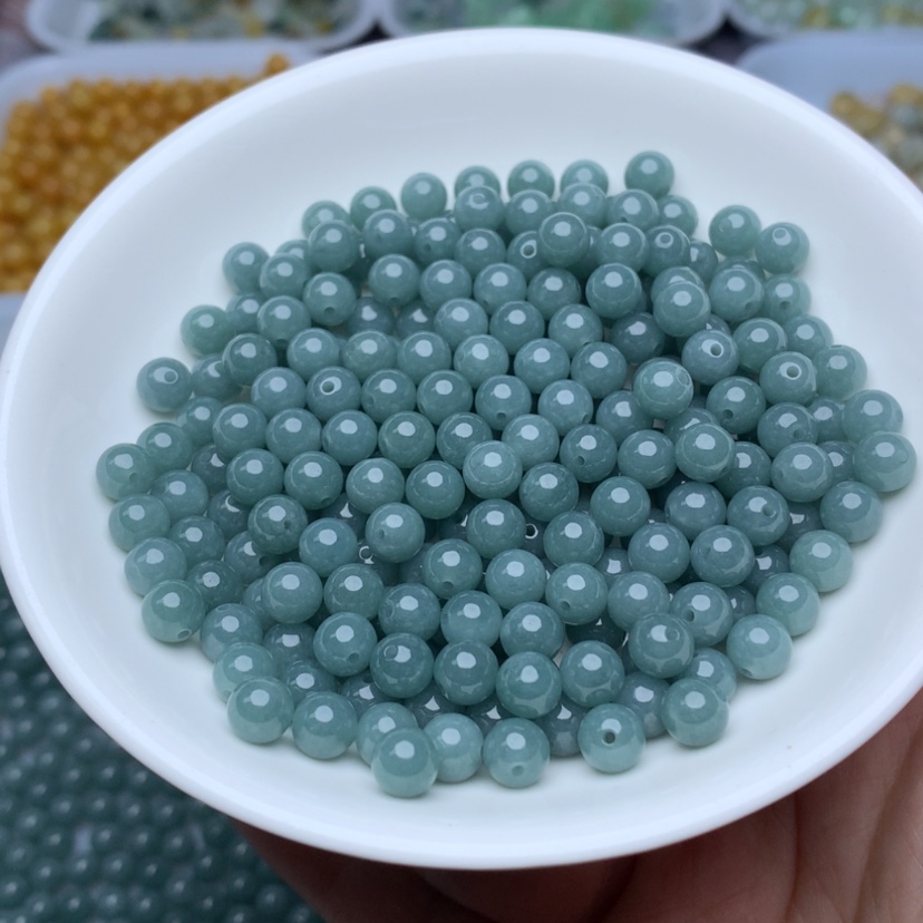 【闪购商品】翡翠手链未镶嵌卡6冰蓝水50颗