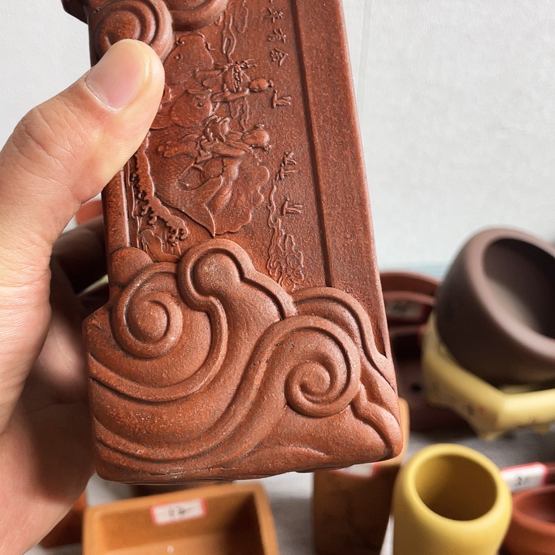 开***心紫砂花盆精品紫砂马槽