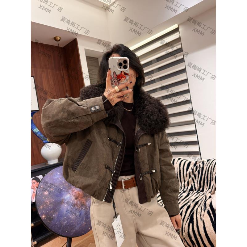 XMM.【羊毛领90白鸭绒小派克】羽绒服宽松型长袖短款秋冬休闲-95162