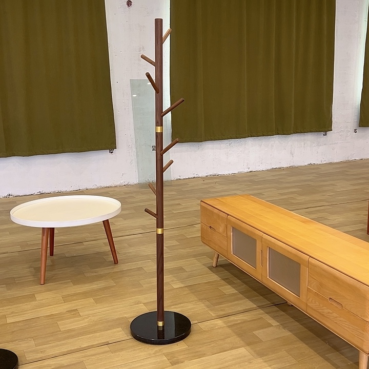 北美材质福利黑胡桃木衣帽架不退不换