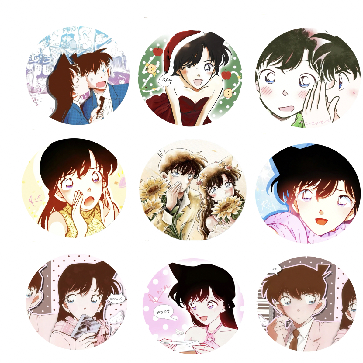 名柯南【第一弹】同人二创吧唧之原画定制磨砂徽章系列默认代拆侦探