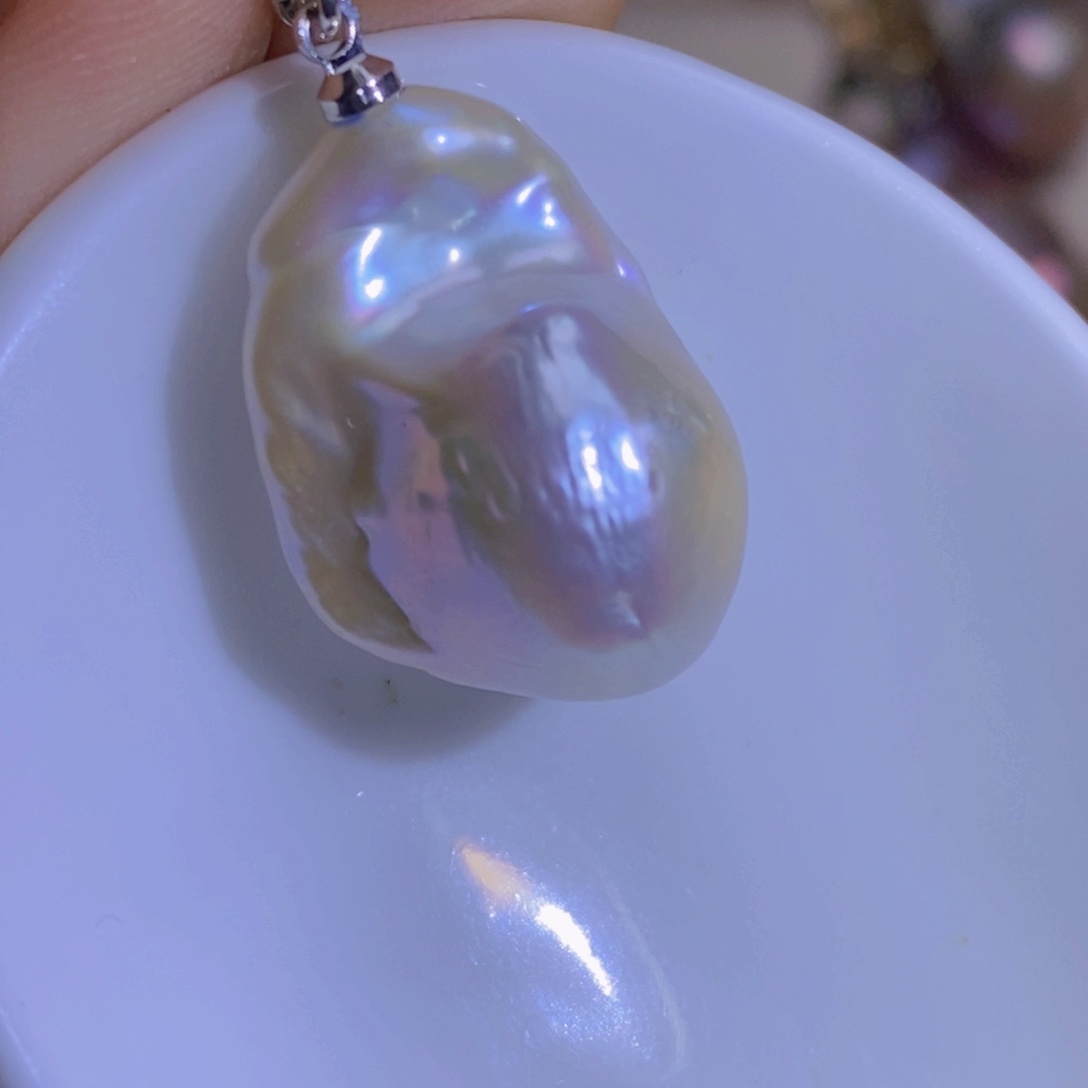 银S925镶嵌淡水珍珠微瑕