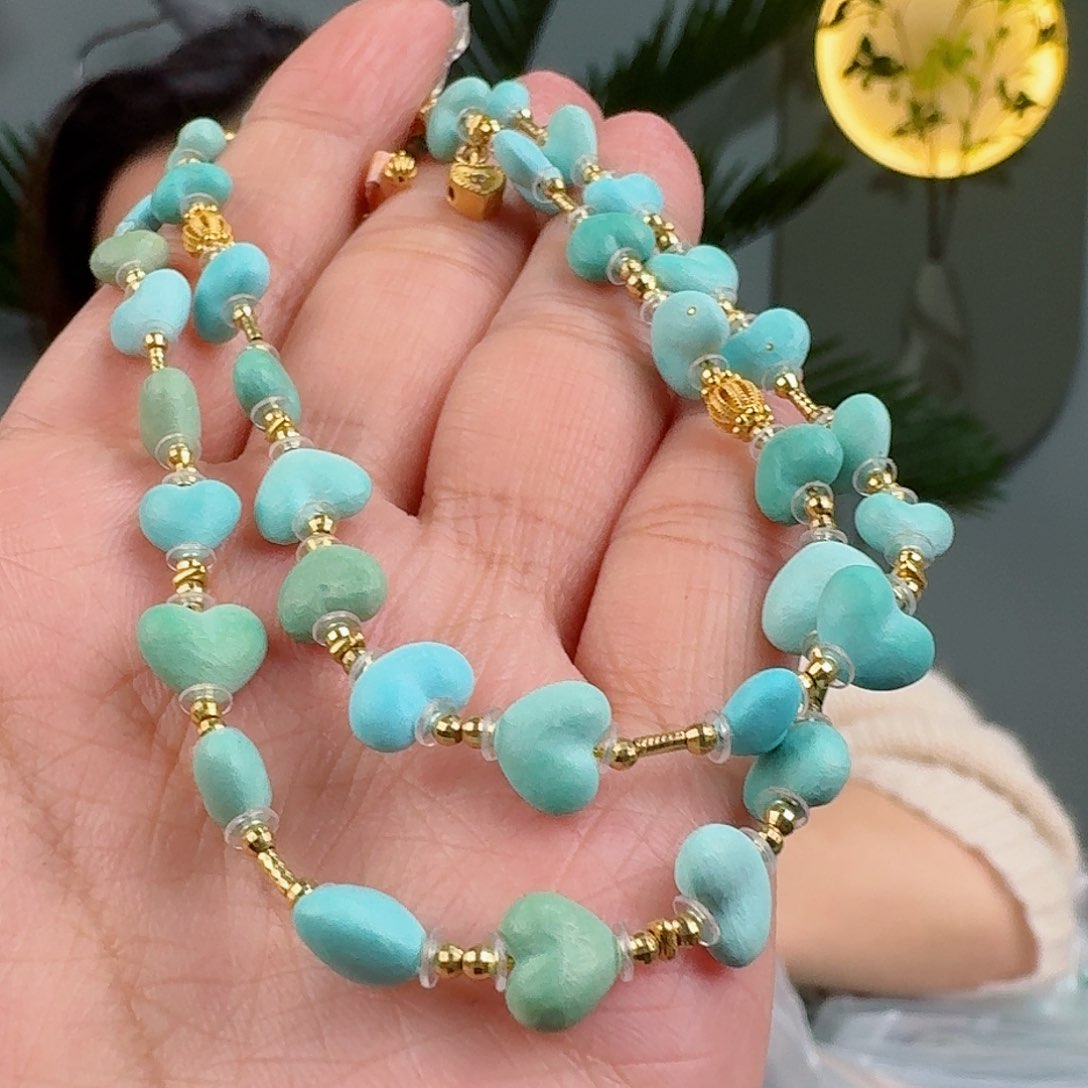 绿松石珠宝奇石18K金镶嵌