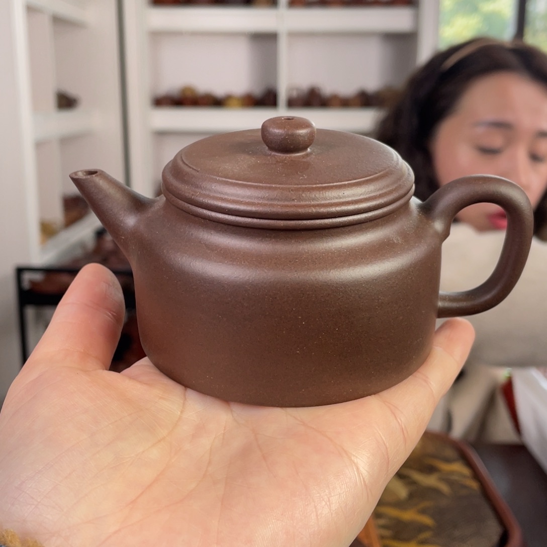 紫砂茶壶紫泥剑流得钟190cc