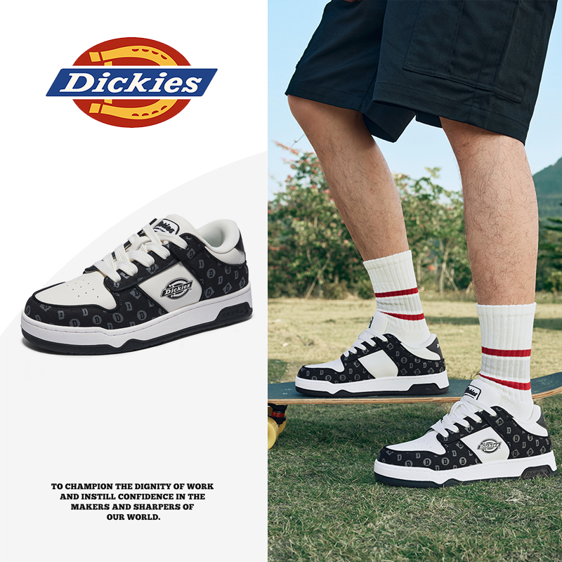Dickies板鞋男款2025新款冬季熊猫男鞋百搭休闲鞋厚底面包鞋潮鞋