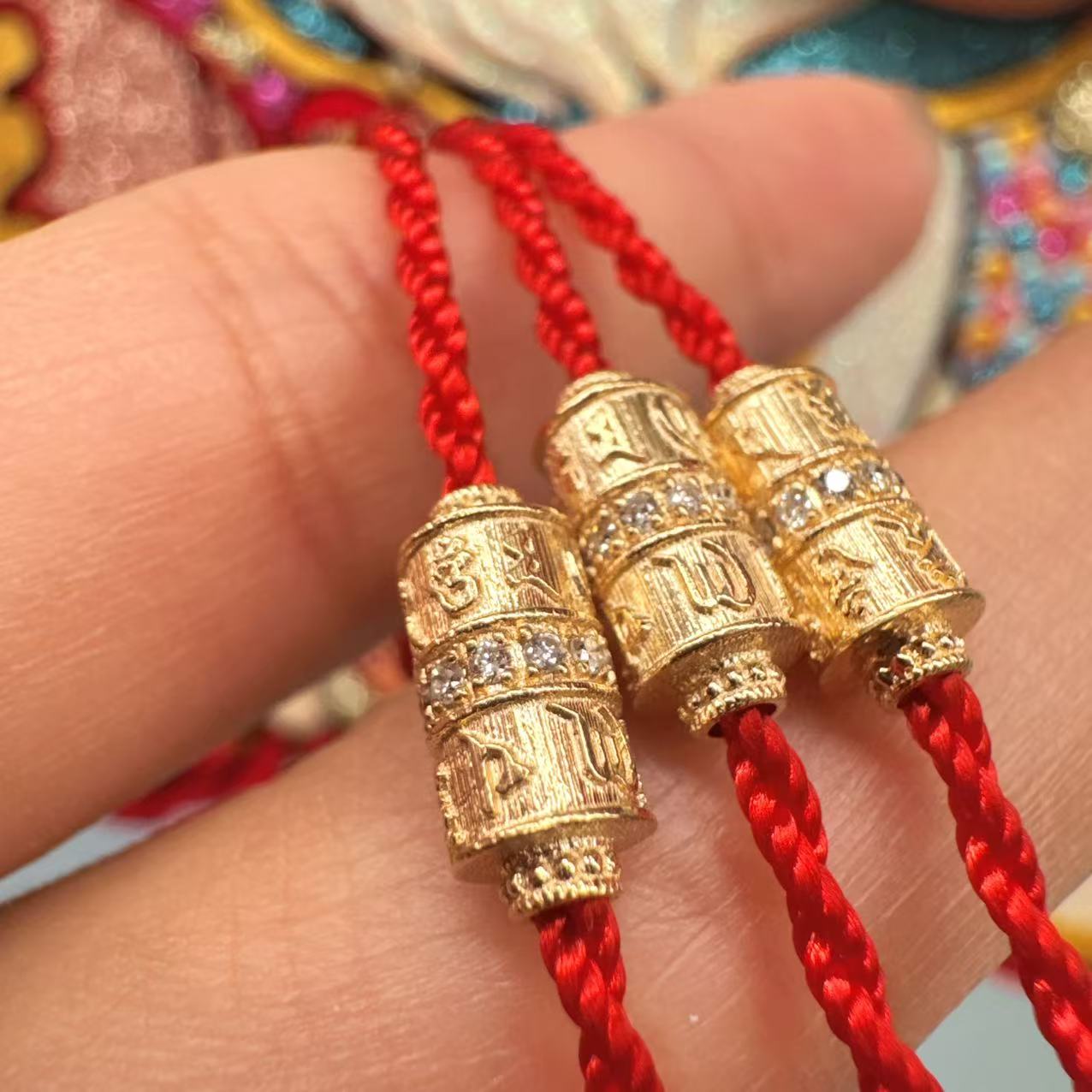 【小晗专属】18k金六字真言红绳钻石手链 时尚百搭 经典多样性发一