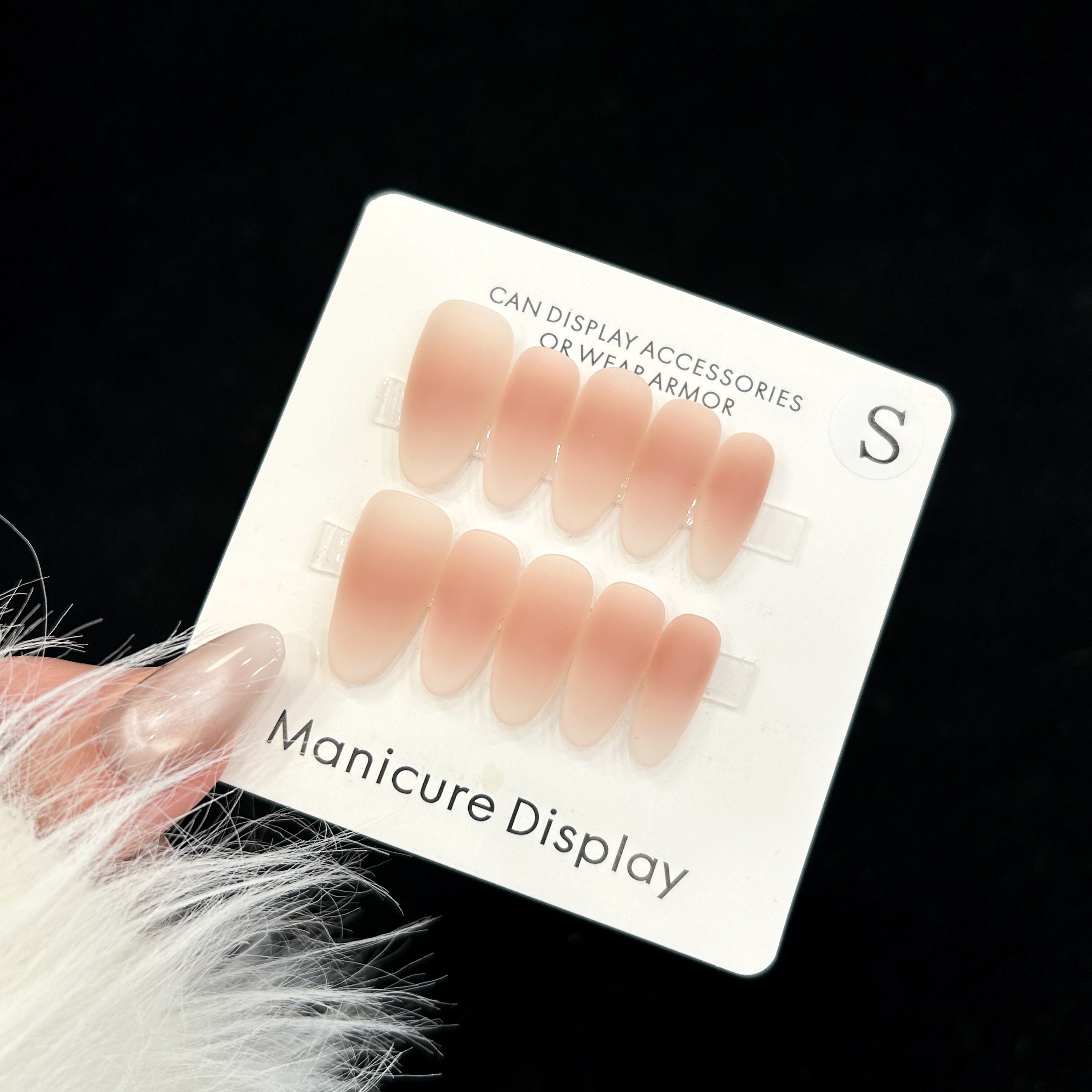 【磨砂裸】蓝珊手工穿戴甲秋冬显白简约纯欲气质百搭美甲贴片