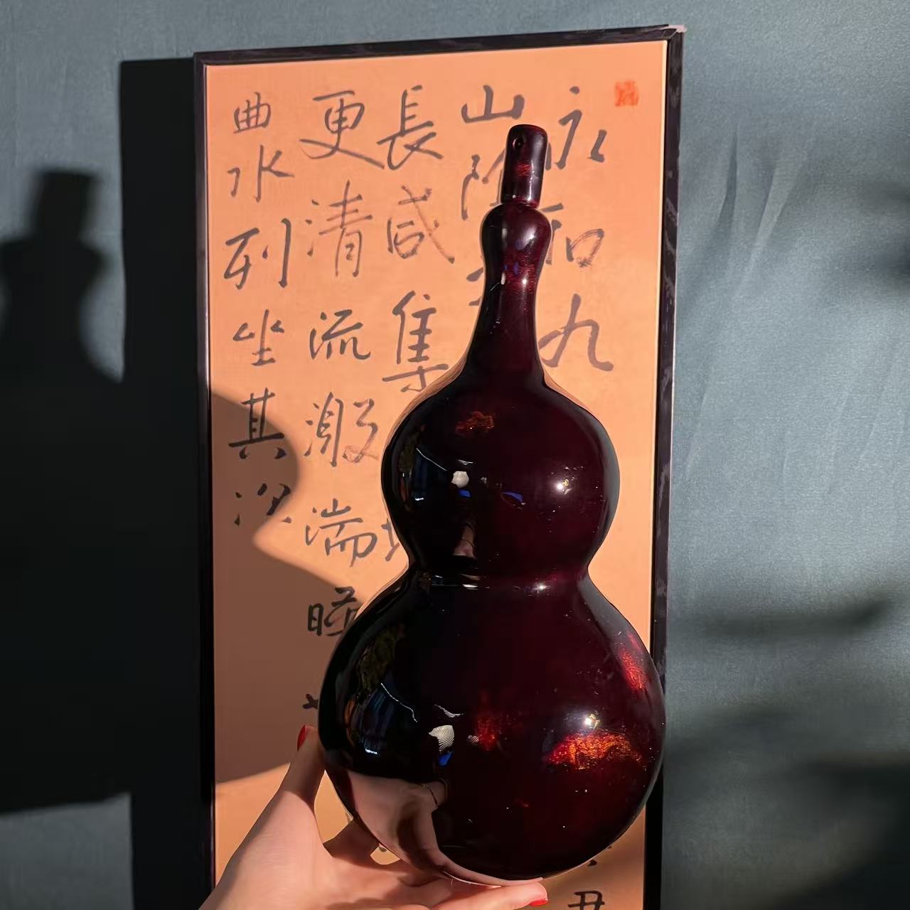 【~红曜祥葫~ 】烤瓷款精品天然热水酒葫芦容量一物一拍