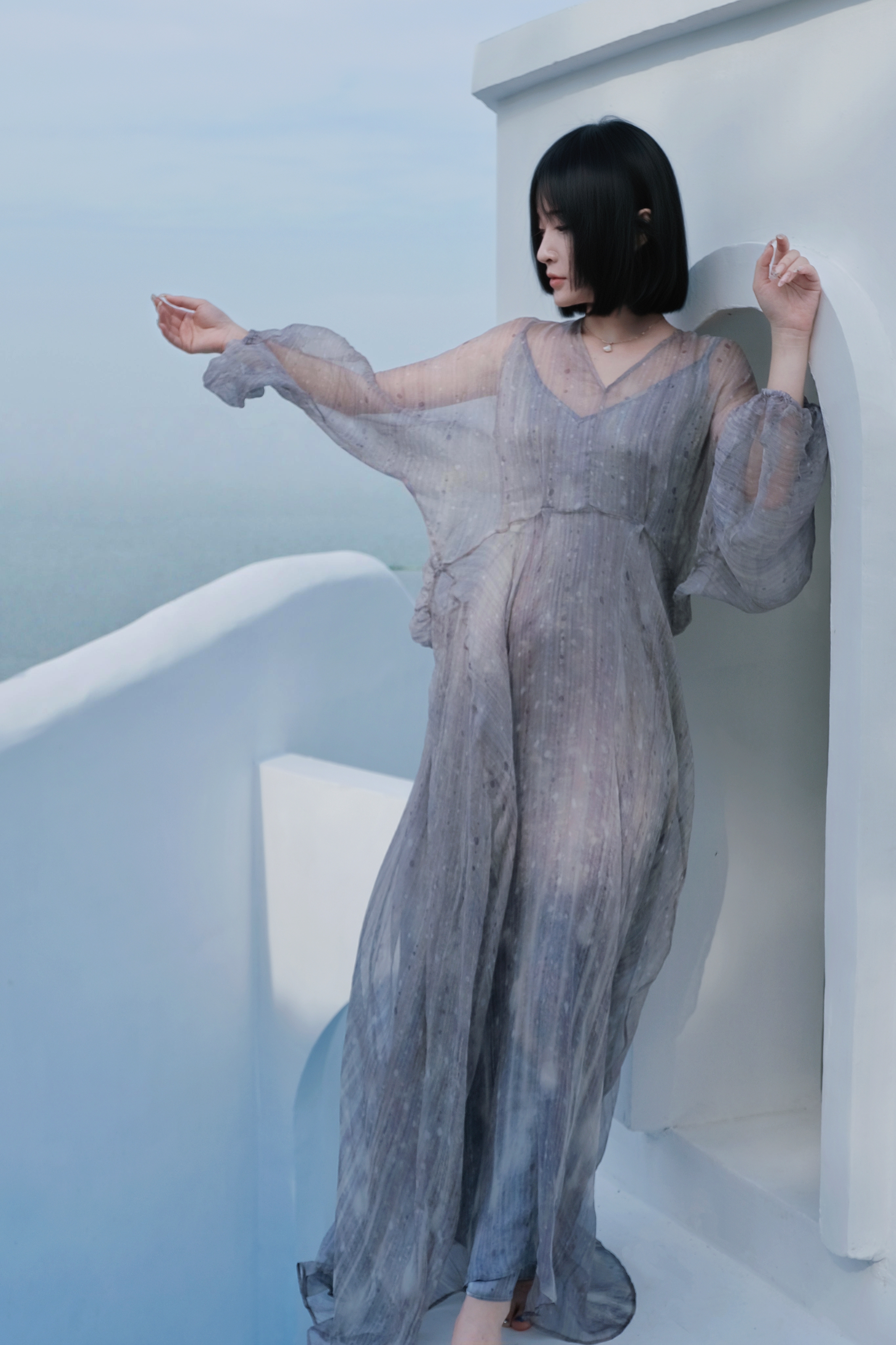 四時合序 春夏新款古典神话里裙子飘逸真丝轻礼服拖地长裙