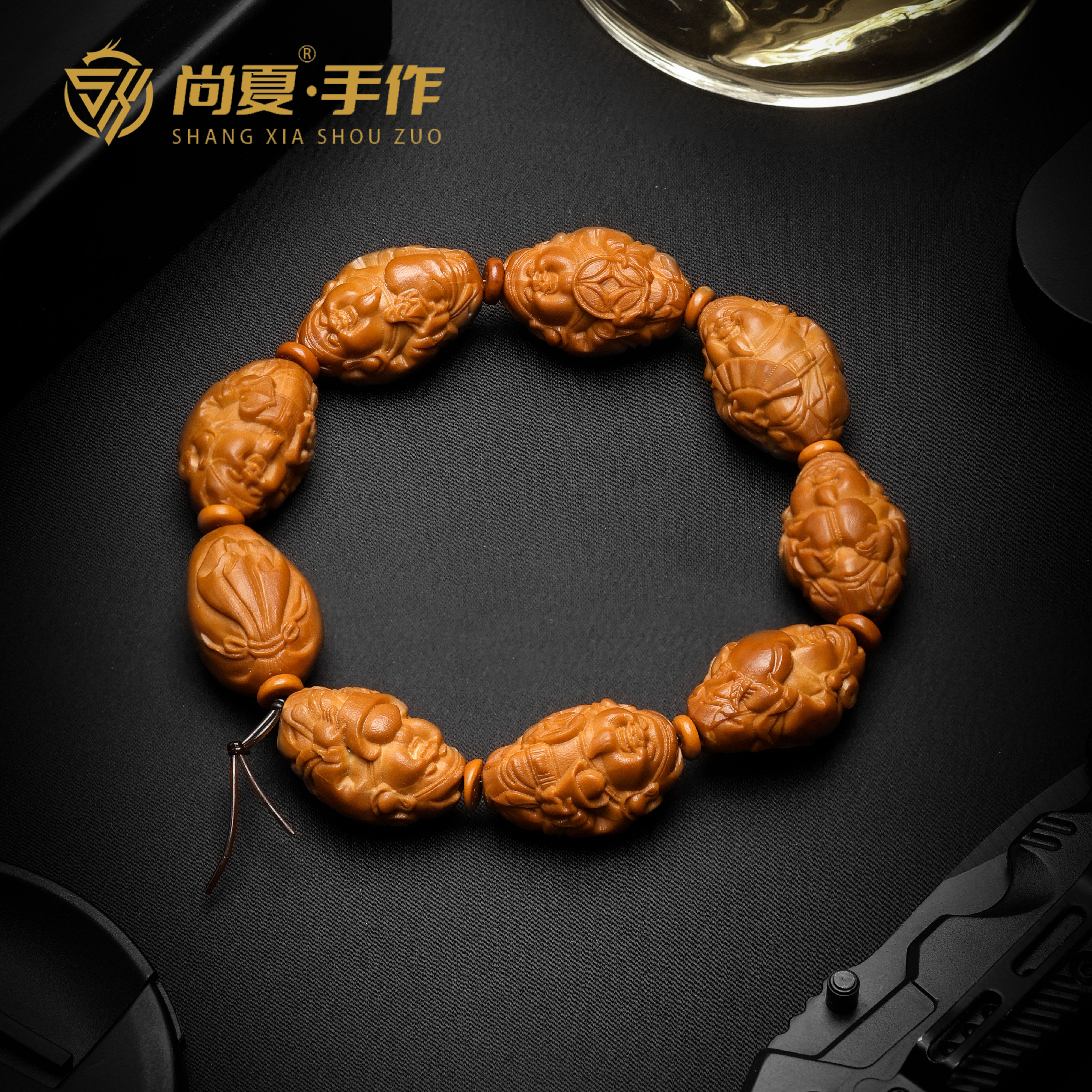橄榄核精雕手串大手围