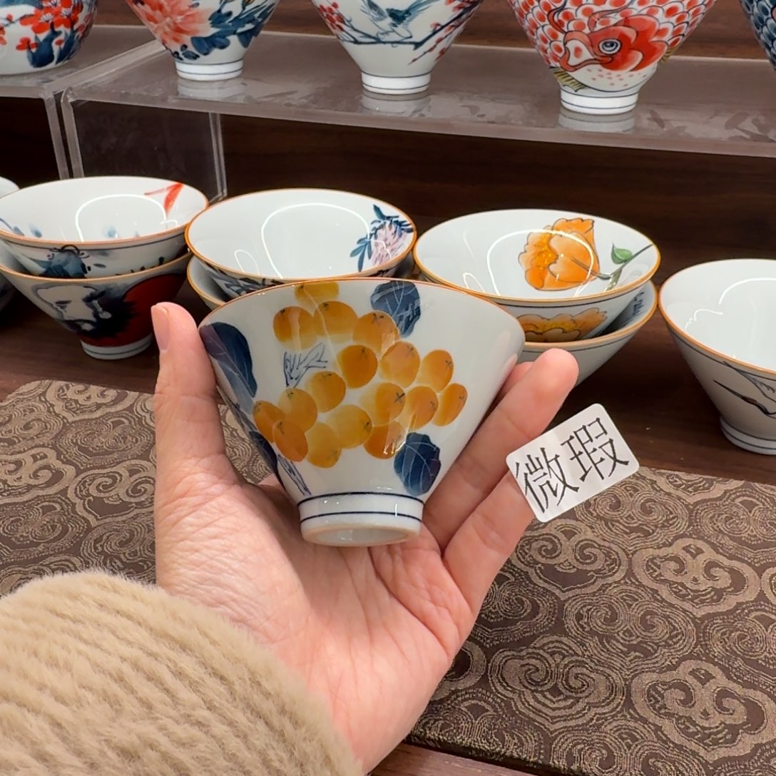 釉下手绘茶具微瑕