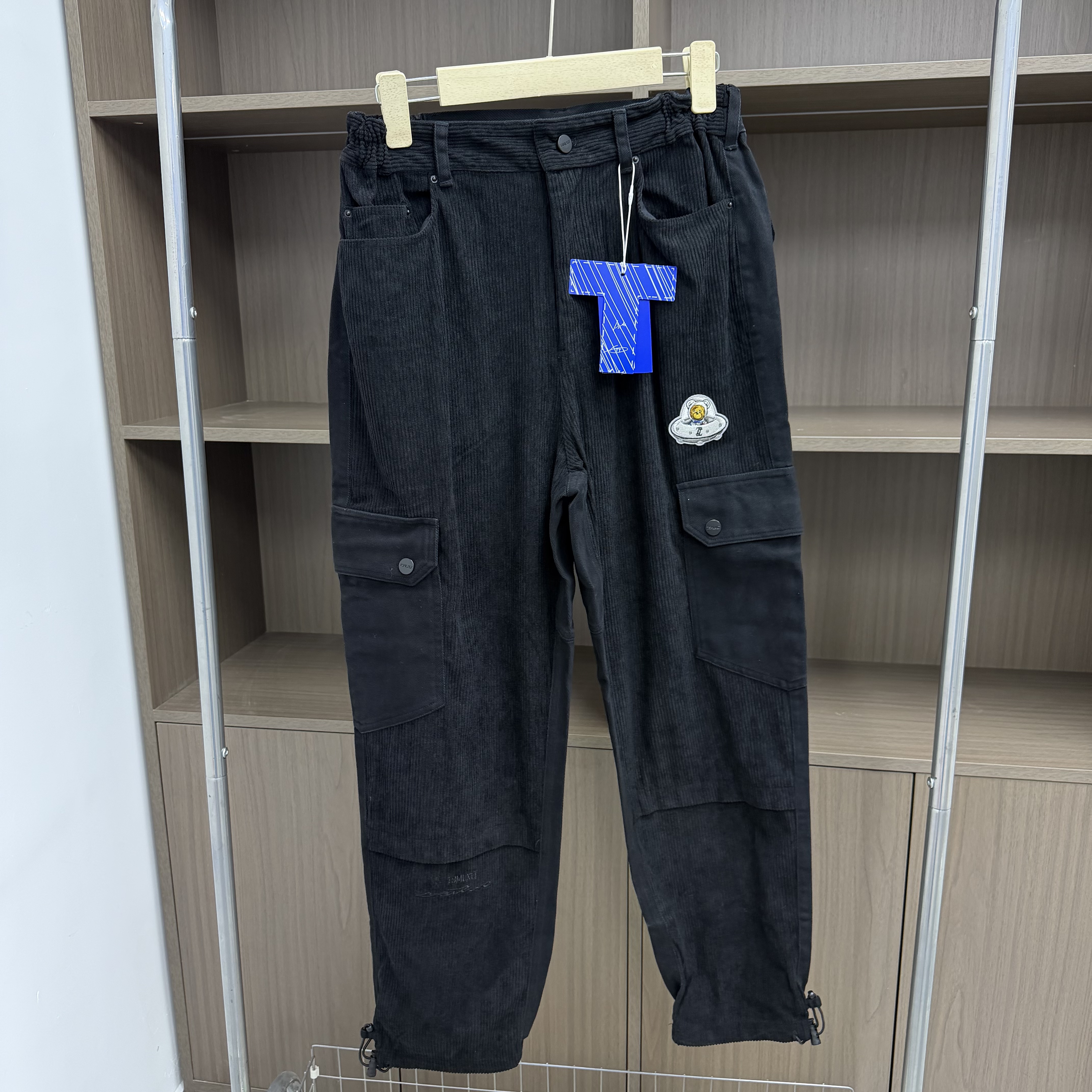 春秋情侣百搭灯芯绒撞料拼接梭织长裤123430803