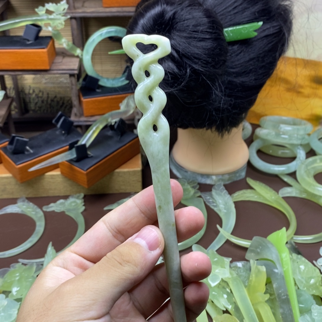 未镶嵌蛇纹石玉发饰