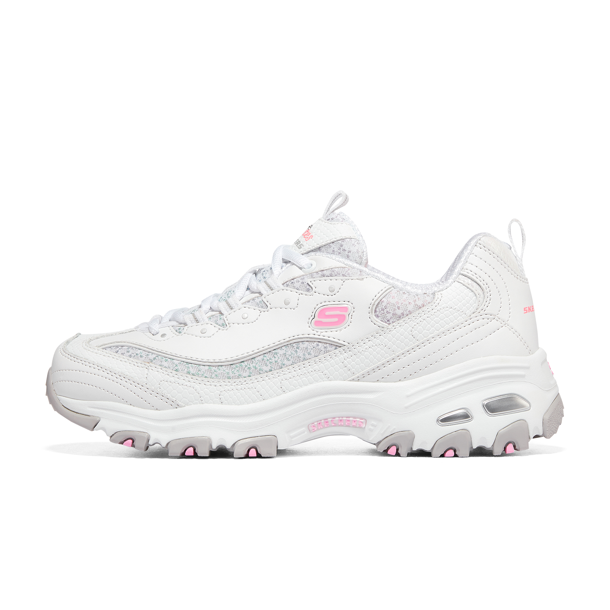 Skechers斯凯奇复古蕾丝熊猫鞋女2025新款轻便耐磨厚底运动老爹鞋