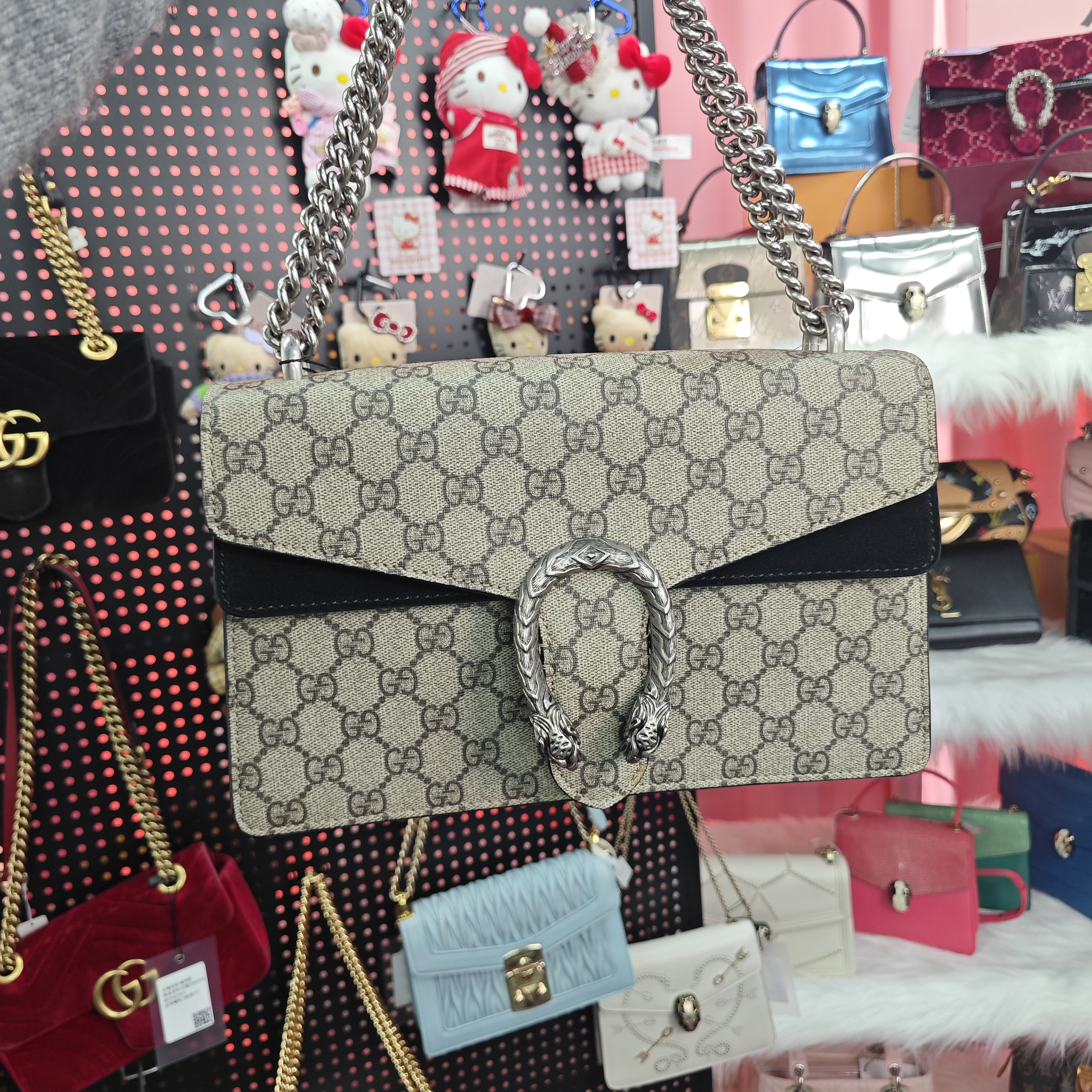 95新 GUCCI/古驰 酒神/中号/驼色/斜挎包