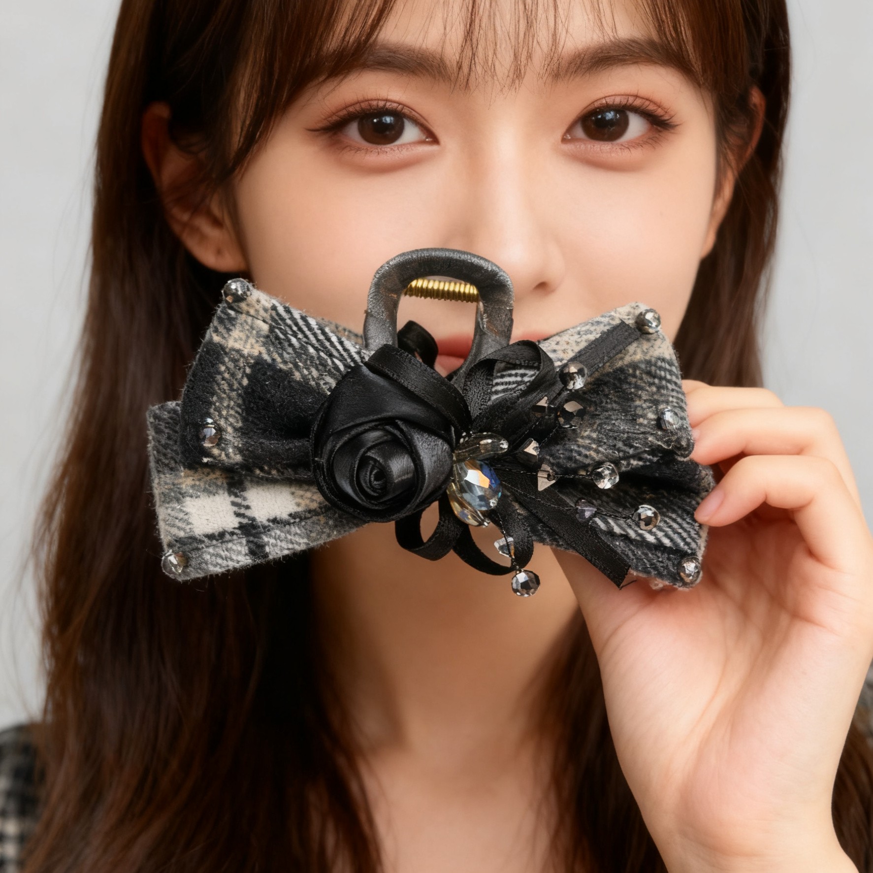 A8037编号紫莹轻奢发饰蝴蝶结