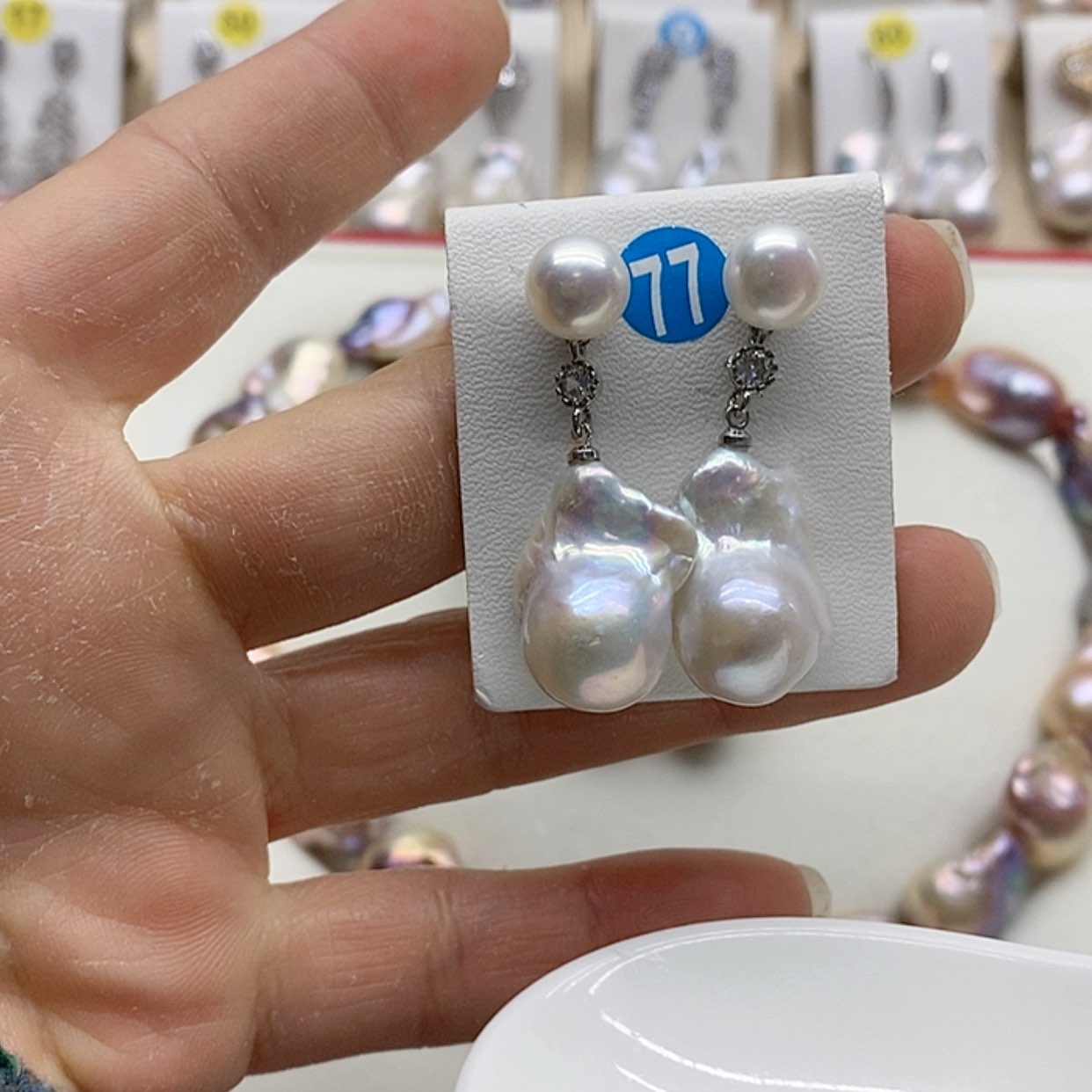 【闪购商品】淡水珍珠耳饰银S925镶嵌