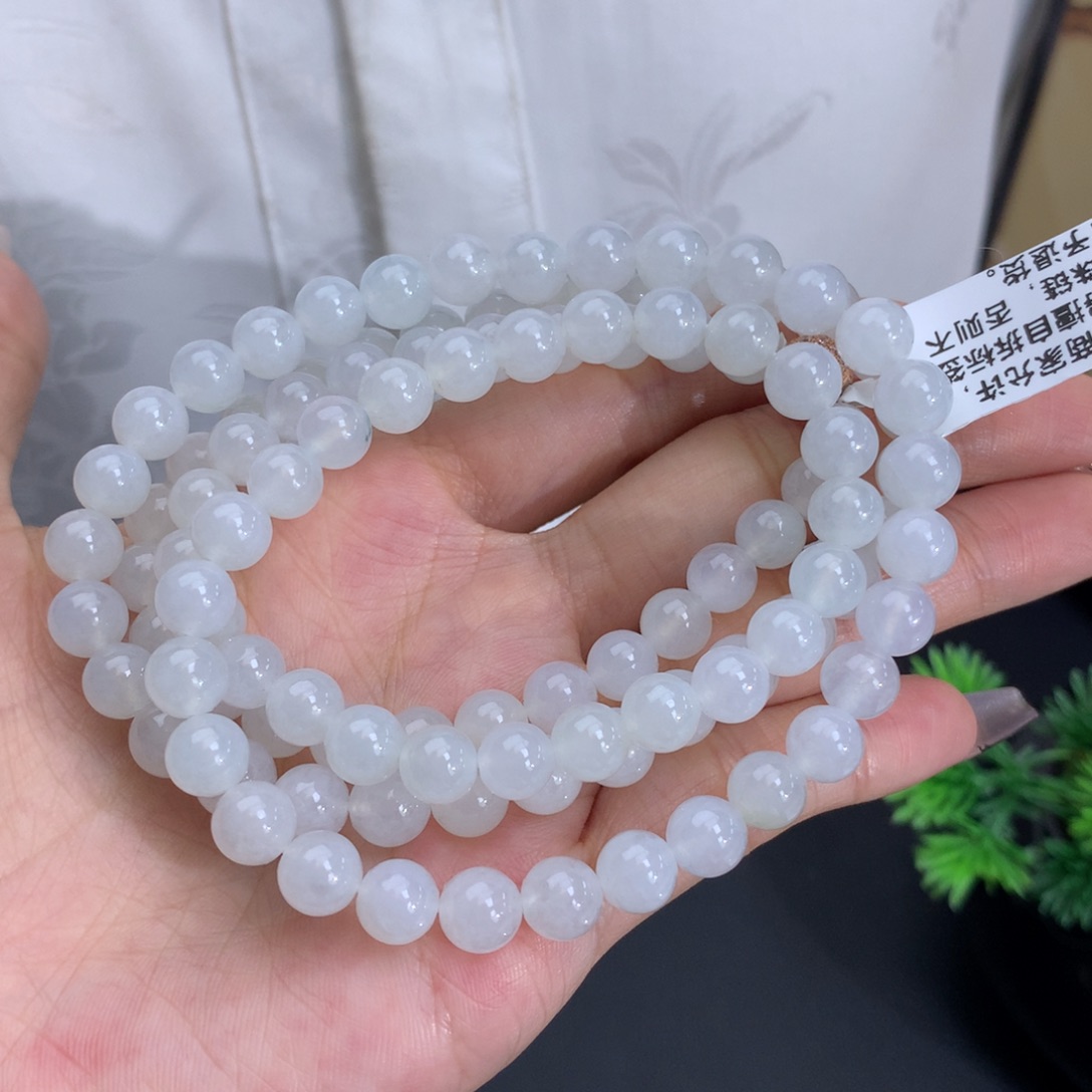 翡翠颈饰未镶嵌卡7白冰项链