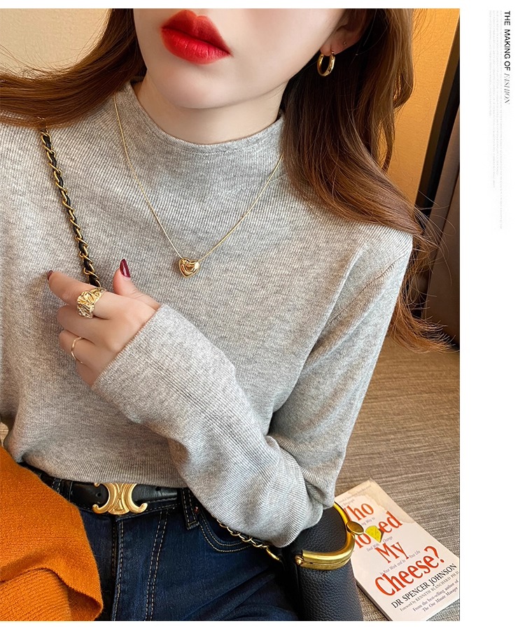 半高领打底衫女气质内搭秋冬新款长袖爆款针织衫修身毛衣