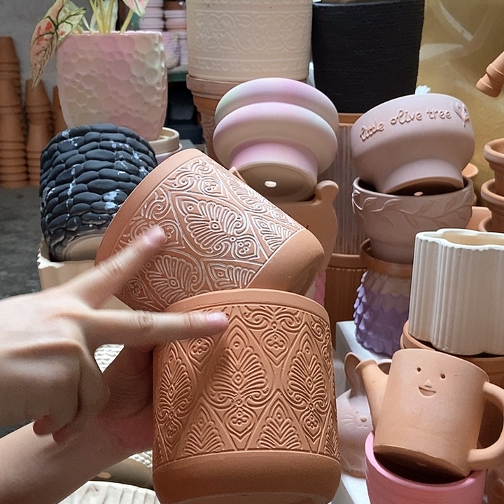 12×12几何直筒复古+红陶2个