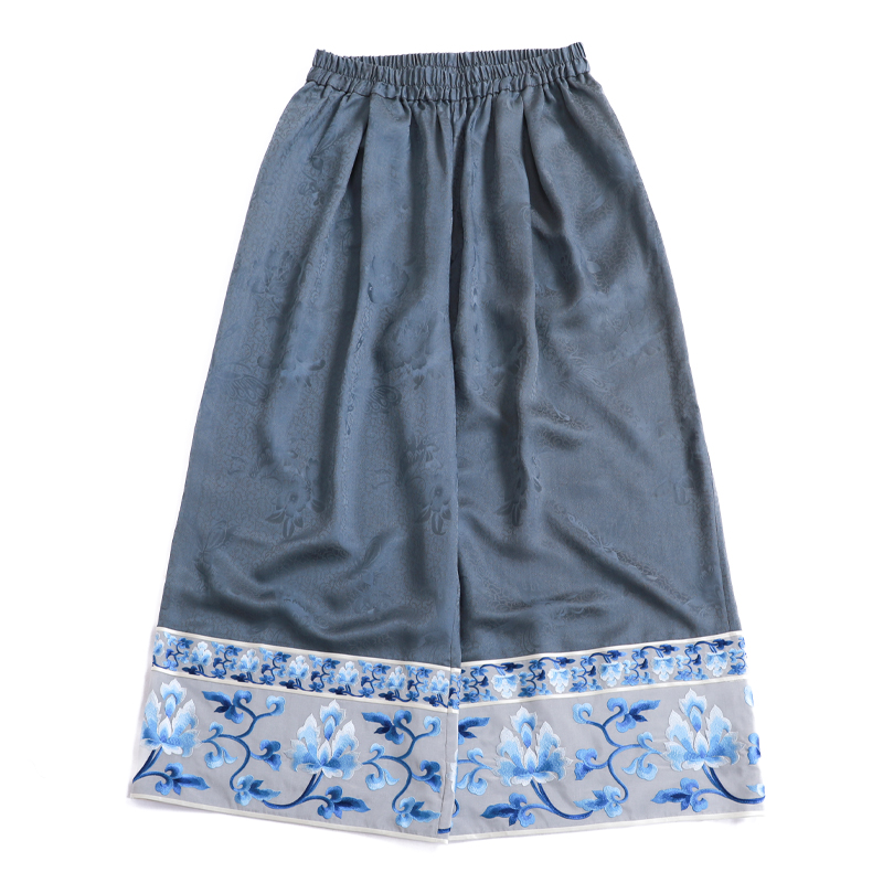 「春不晚裤子」乐锦坊 桑蚕丝 国风手工设计日常百搭长款汉服裤子