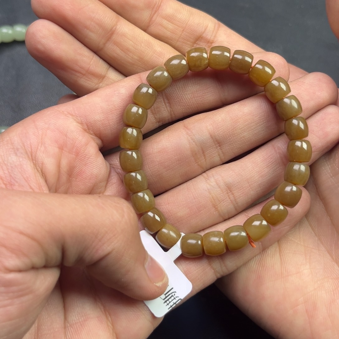 和田玉手链未镶嵌多样性直切珠新疆满糖彩卡8货头