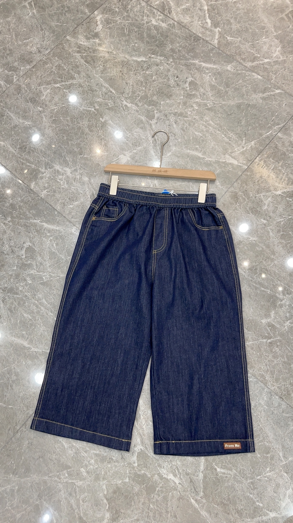 3～9码普洗蓝牛仔洗水7分裤73号