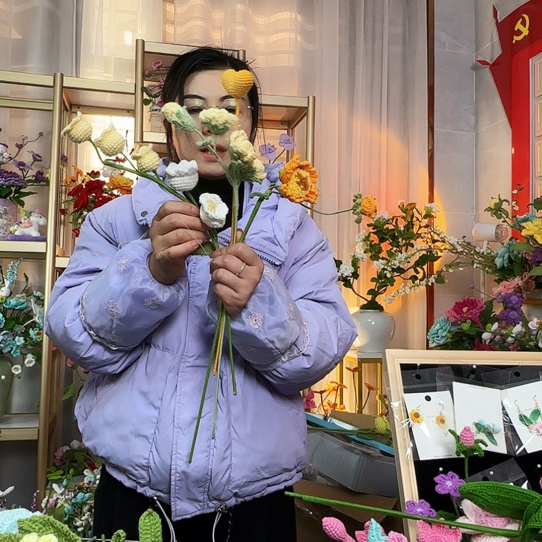 纯手工钩织钩织花束