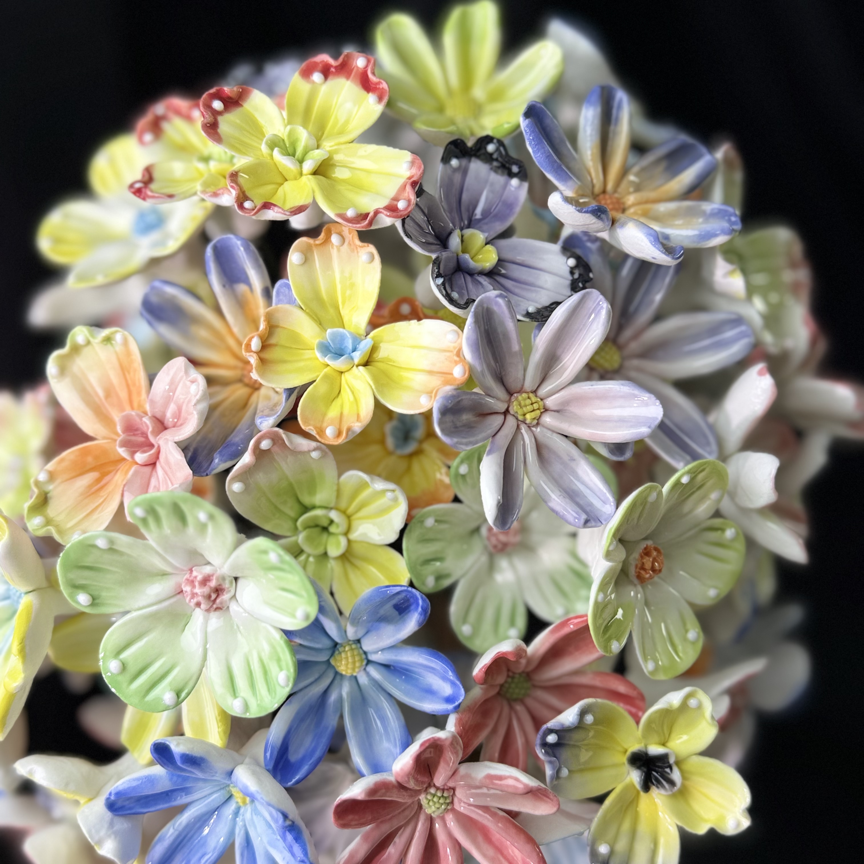 景德镇纯手工陶瓷油画小花（盲袋&直播链接）