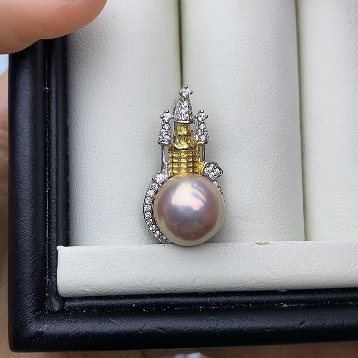 淡水珍珠项链银S925镶嵌