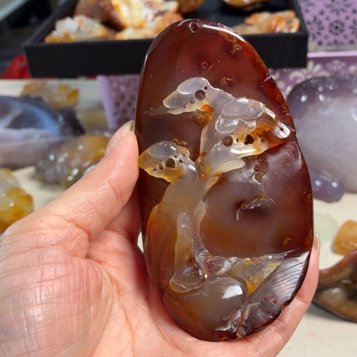 玛瑙/玉髓未镶嵌吊坠(不含链)