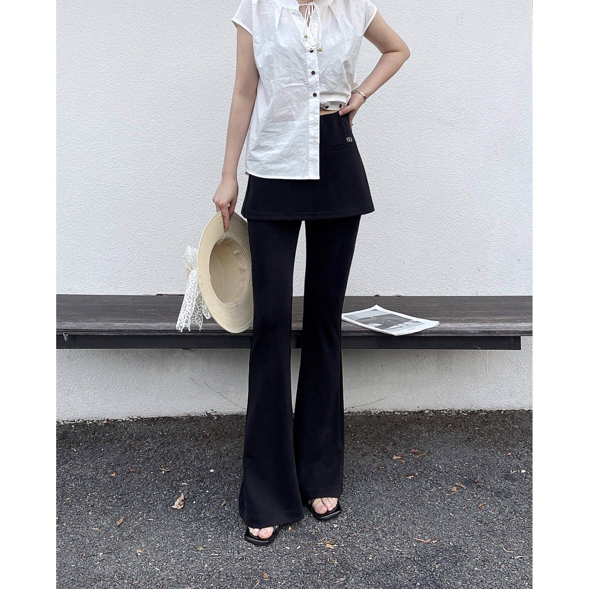 KIKI严选：2161-N家欧洲站南油秋冬假两件小众设计高级感休闲裤