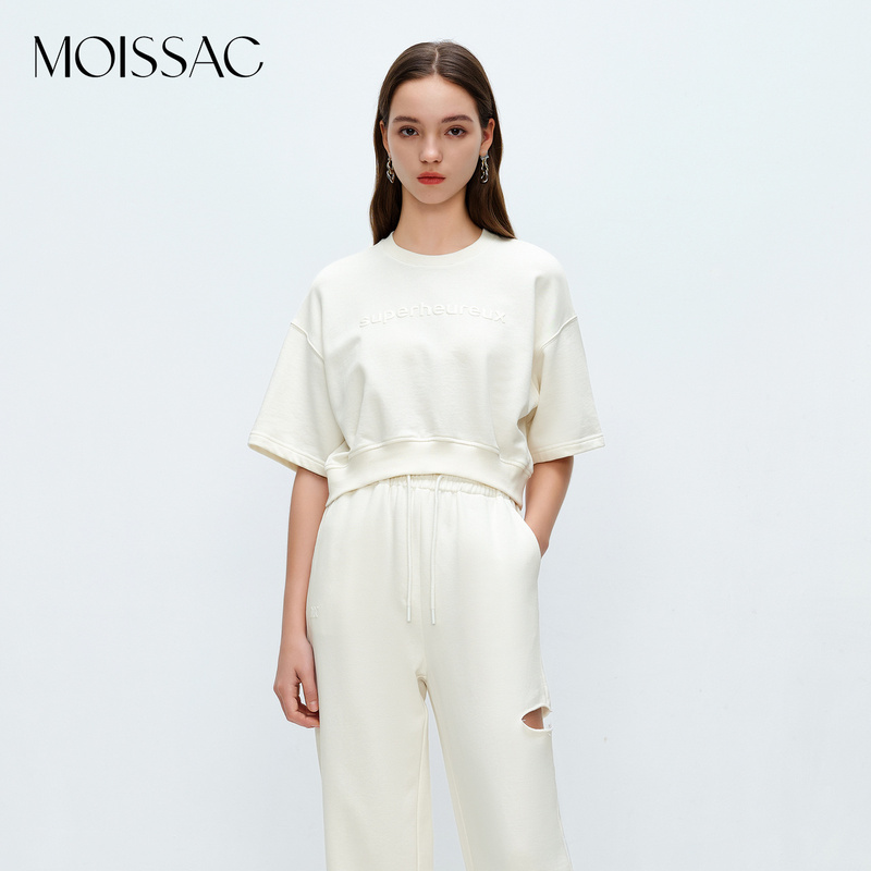 【达人专享】MOISSAC/摩萨克 秋休闲风时髦短款卫衣