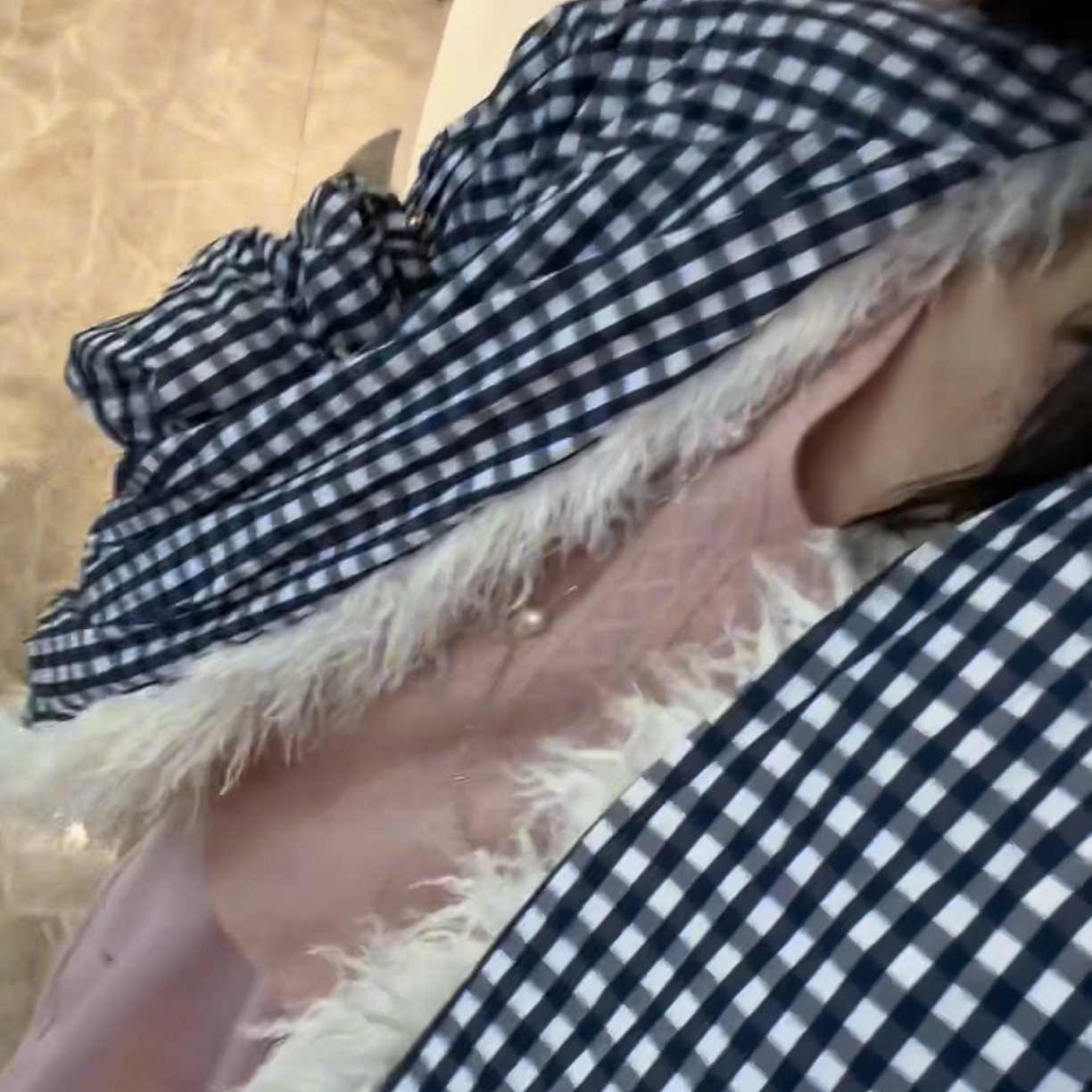 李豆儿 定制加棉加厚格子外套