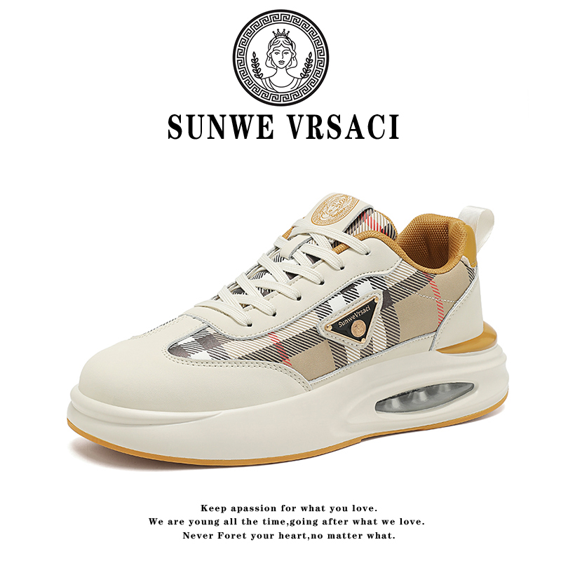 【星威瓦萨奇】防滑气垫格子耐磨男女跑步鞋运动鞋6605