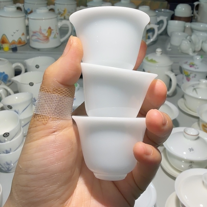 全新冰种功夫茶杯三个闻香杯
