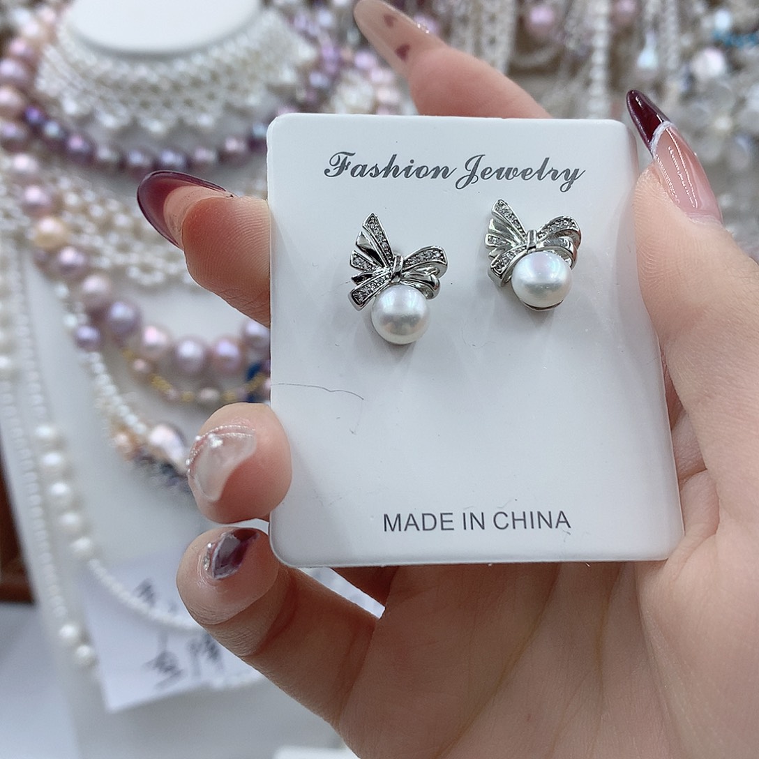 耳饰淡水珍珠银S925镶嵌