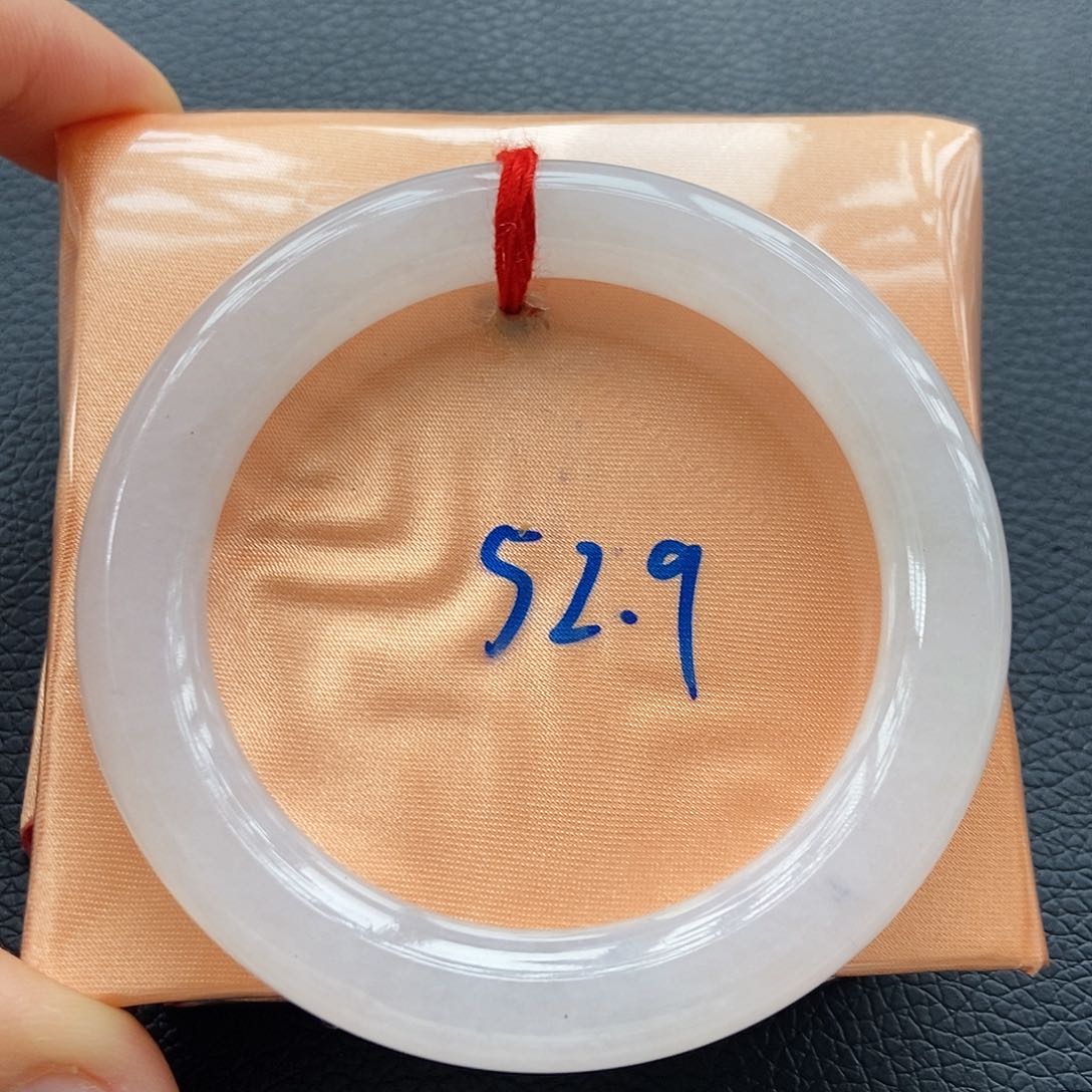 翡翠手镯未镶嵌19冰胶底白月光19